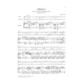 Beethoven, Ludwig - Piano Trios Volume 1 for Violin, Cello and Piano - Henle Verlag URTEXT Edition