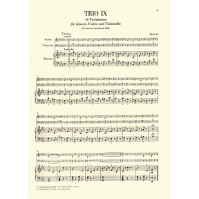 Beethoven, Ludwig - Piano Trios Volume 3 for Violin, Cello and Piano - Henle Verlag URTEXT Edition