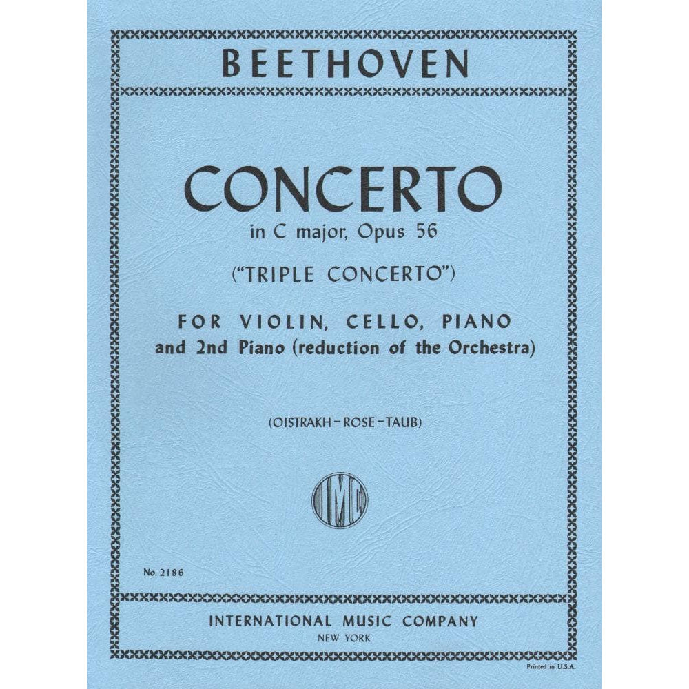 Beethoven, Ludwig - Triple Concerto in C Major for Violin, Cello, Piano and Orchestra, Op 56 - Arranged by Oistrakh-Rose - International Edition