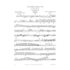 Beethoven, Ludwig - Triple Concerto in C Major for Violin, Cello, Piano and Orchestra, Op 56 - Arranged by Oistrakh-Rose - International Edition