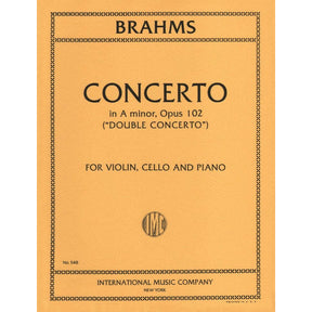 Brahms, Johannes - Double Concerto in a minor Op 102 - Arranged by Francescatti/Fournier - International Edition