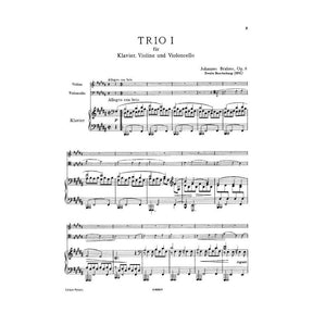 Brahms, Johannes - Piano Trio No 1 in B Major Op 8 Set of Parts for Violin, Cello and Piano - Arranged by Schumann - Peters Edition