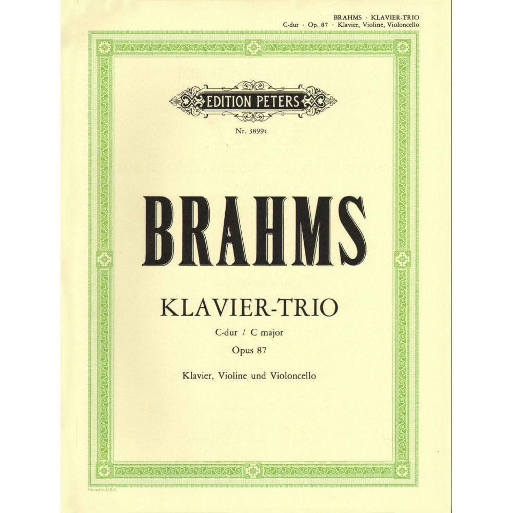 Brahms, Johannes - Piano Trio No 2 in C Major Op 87 Set of parts for Violin, Cello and Piano - Arranged by Shumann - Peters Edition