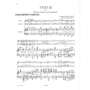 Brahms, Johannes - Piano Trio No 2 in C Major Op 87 Set of parts for Violin, Cello and Piano - Arranged by Shumann - Peters Edition