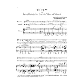Brahms, Johannes - Clarinet Trio in a minor, Op 114  - Clarinet (Violin or Viola), Cello and Piano - edited by Georg Schumann - Edition Peters