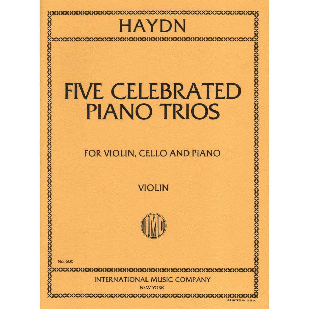 Haydn, Franz Joseph - Five Celebrated Piano Trios - Violin, Cello, and Piano - edited by Hermann - International Edition