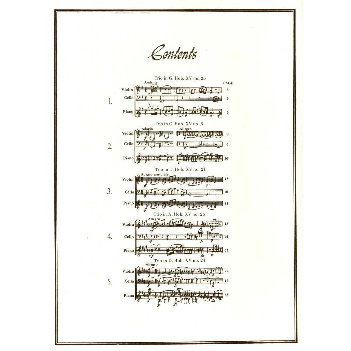 Haydn, Franz Joseph - Five Celebrated Piano Trios - Violin, Cello, and Piano - edited by Hermann - International Edition