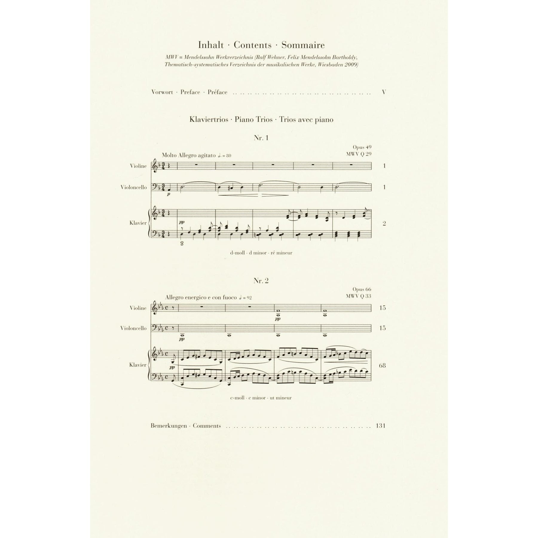 Mendelssohn, Felix - Piano Trios, Op 49 and 66 - Violin, Cello, and Piano - G Henle Verlag URTEXT