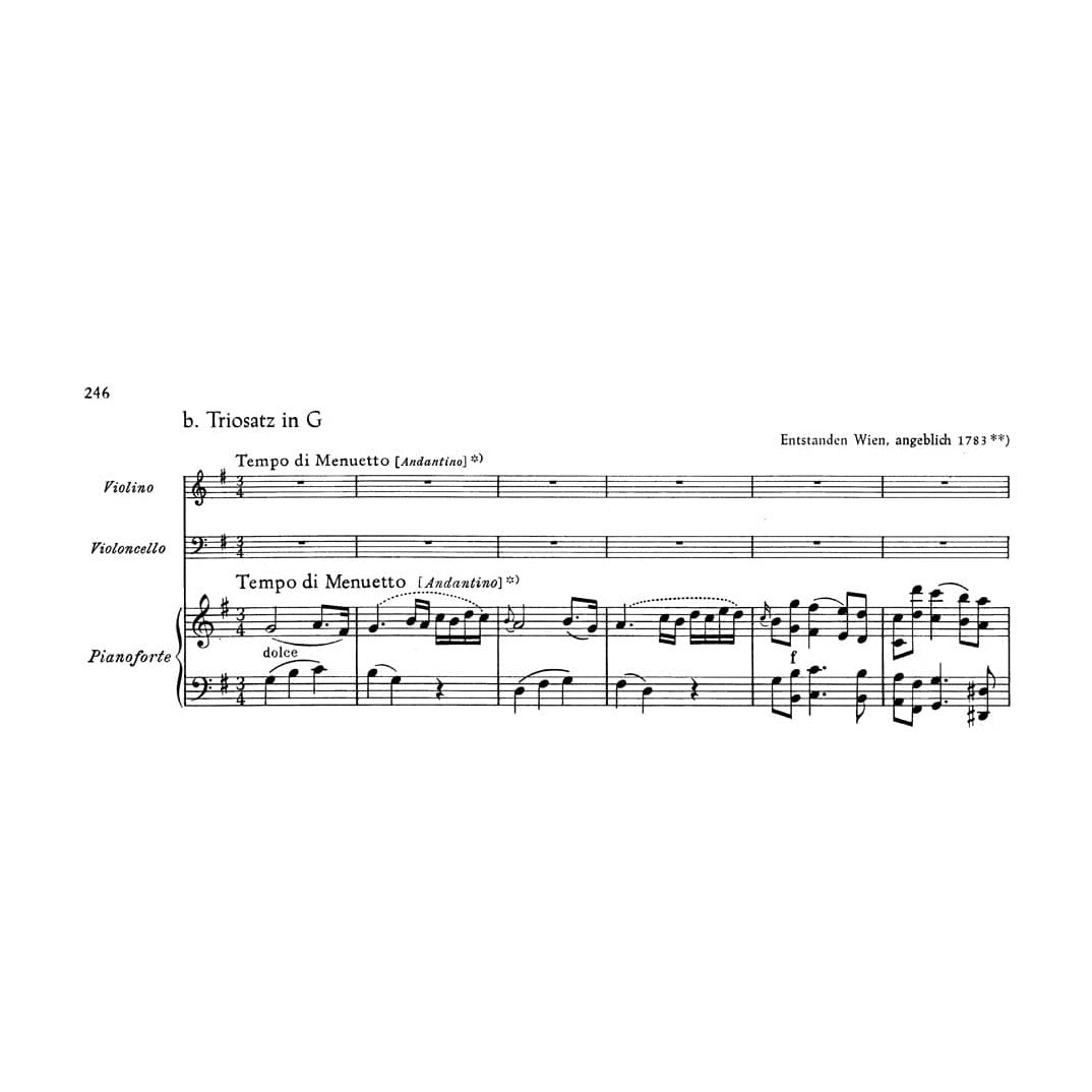 Mozart, WA - Piano Trios - Violin, Cello, and Piano - edited by Wolfgang Plath and Wolfgang Rehm - Bärenreiter Verlag URTEXT