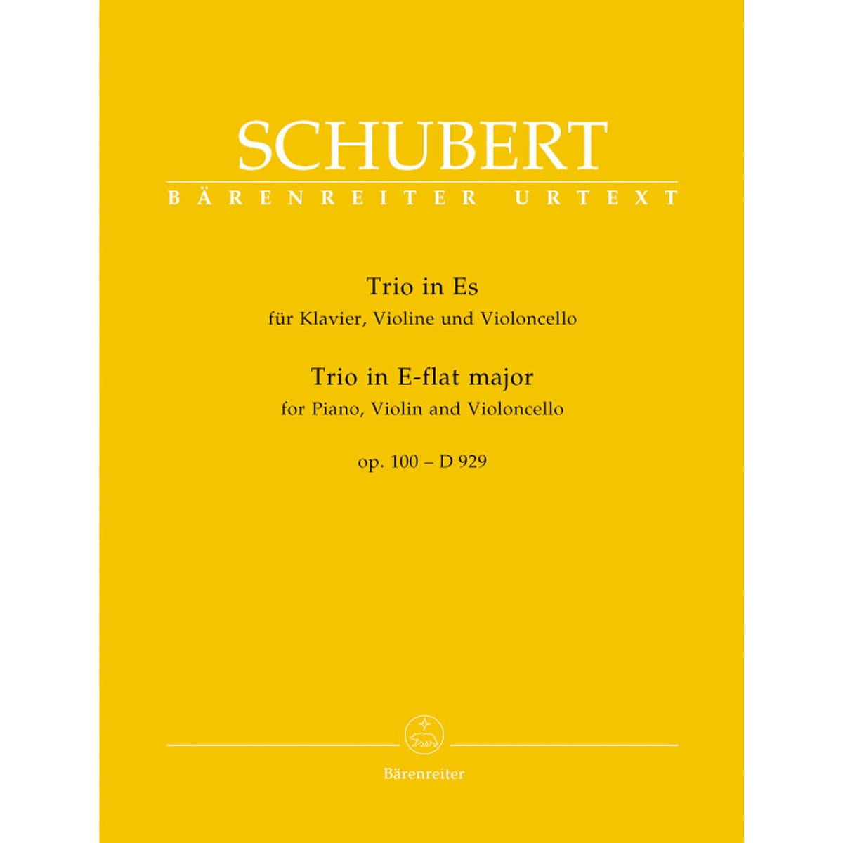 Schubert, Franz - Piano Trio No 2 in E-flat, Op 100, D 929 URTEXT Published by Barenreiter