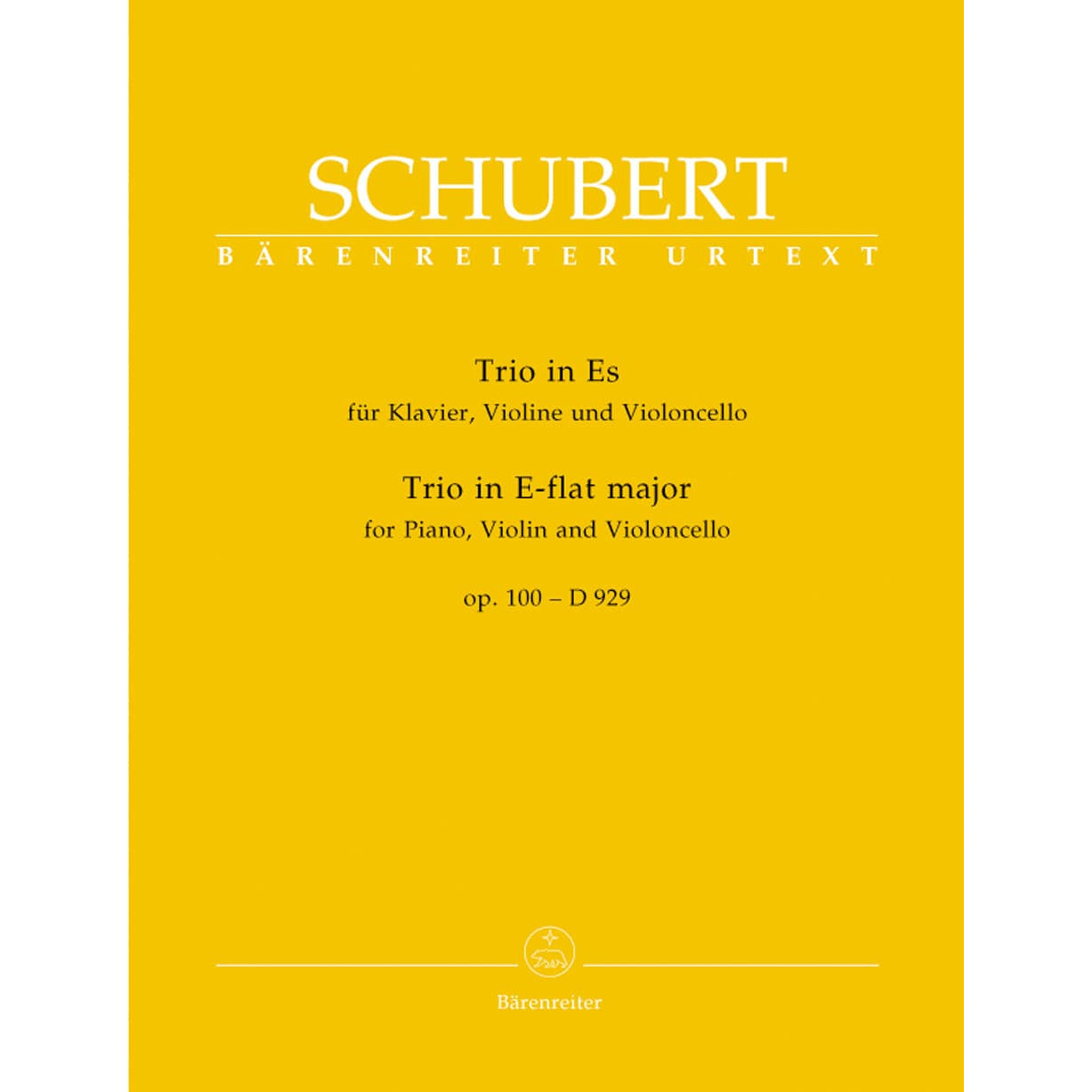 Schubert, Franz - Piano Trio No 2 in E-flat, Op 100, D 929 URTEXT Published by Barenreiter