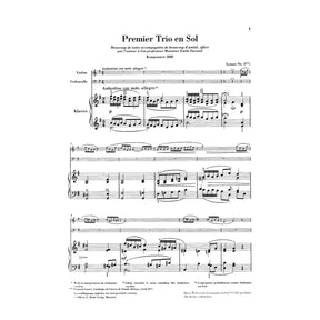 Debussy, Claude - Trio In G Major for Violin, Cello, and Piano - Edited by Ellwood Derr - G Henle Verlag URTEXT