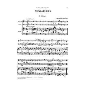 Bridge, Frank - Miniatures for Piano Trio Set 1 Nos 1-3 for Violin, Cello and Piano - Stainer and Bell Publication