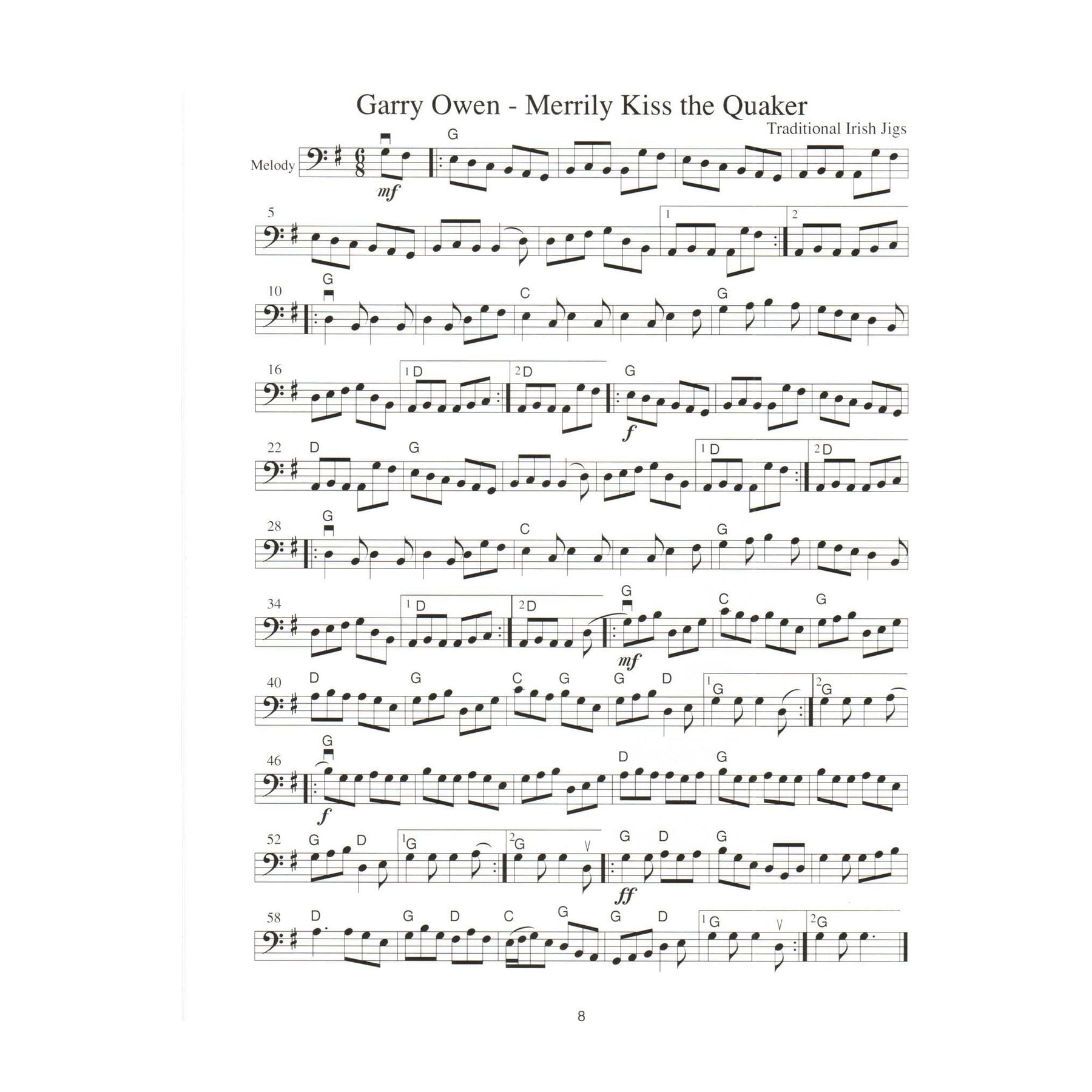 Duncan, Craig - Celtic Fiddle Tunes for Solo and Ensemble - Cello/Bass parts with Piano Accompaniment - Mel Bay Publications
