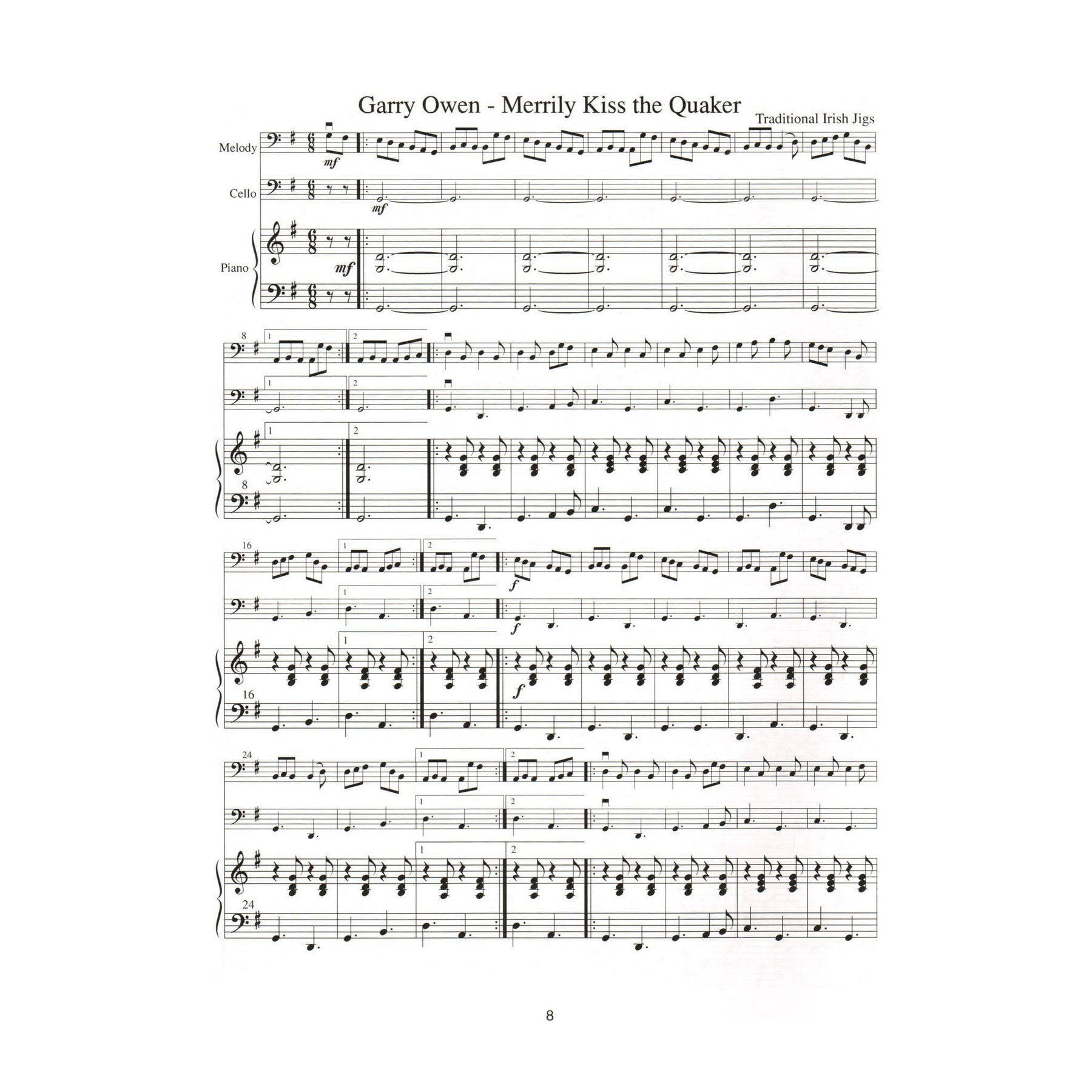 Duncan, Craig - Celtic Fiddle Tunes for Solo and Ensemble - Cello/Bass parts with Piano Accompaniment - Mel Bay Publications