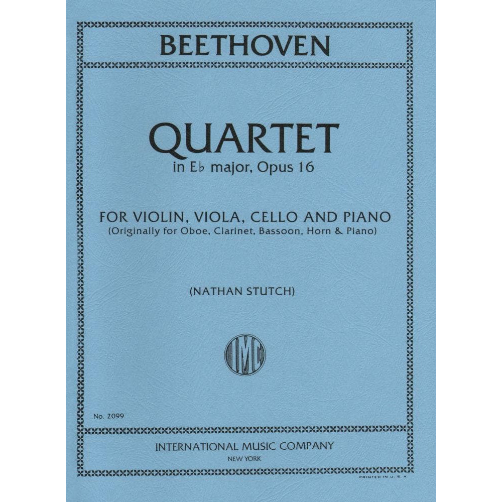 Beethoven, Ludwig - Piano Quartet in E-flat Major Op 16 for Violin, Viola, Cello and Piano - Arranged by Stutch - International Edition