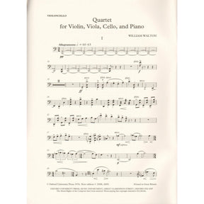 Walton, William - Quartet for Violin, Viola, Cello, and Piano - edited by Hugh MacDonald - Oxford University Press