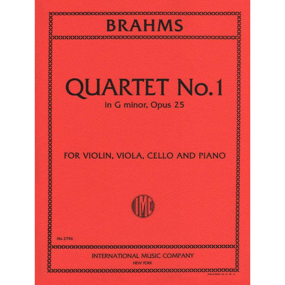Brahms, Johannes - Piano Quartet No 1 in g minor Op 25 for Violin, Viola, Cello and Piano - International Edition