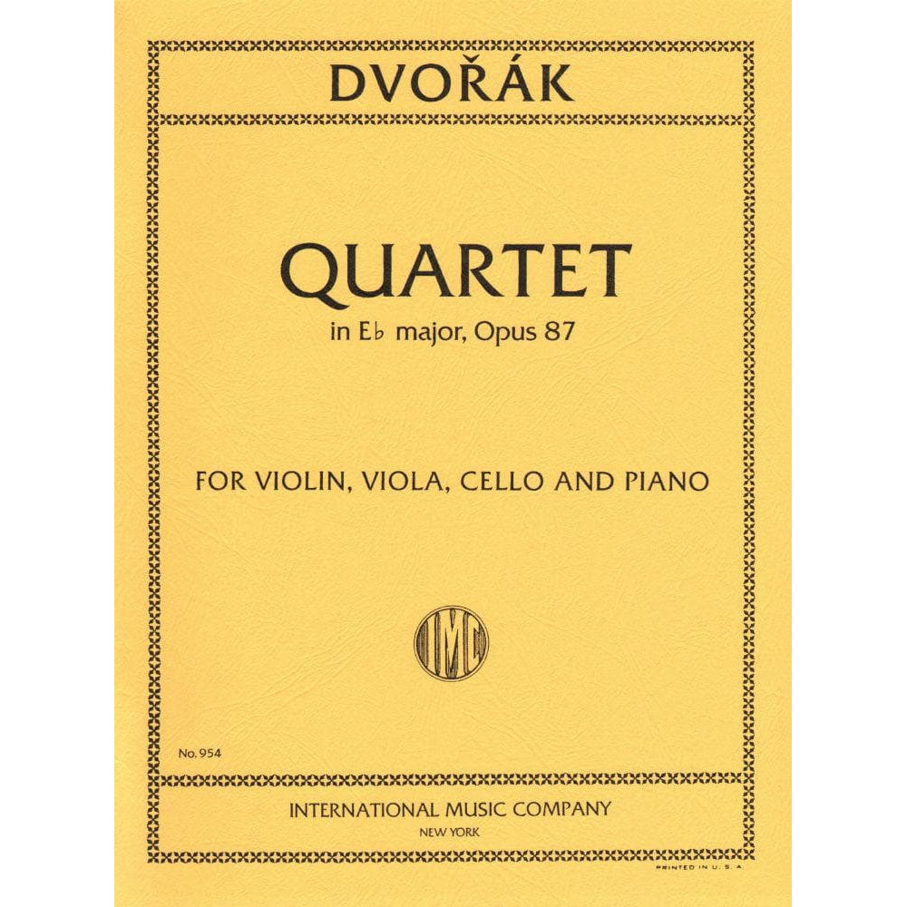 Dvorák, Antonín - Piano Quartet No 2 in E-flat Major, Op 87 - Violin, Viola, Cello, and Piano - parts only - International Edition