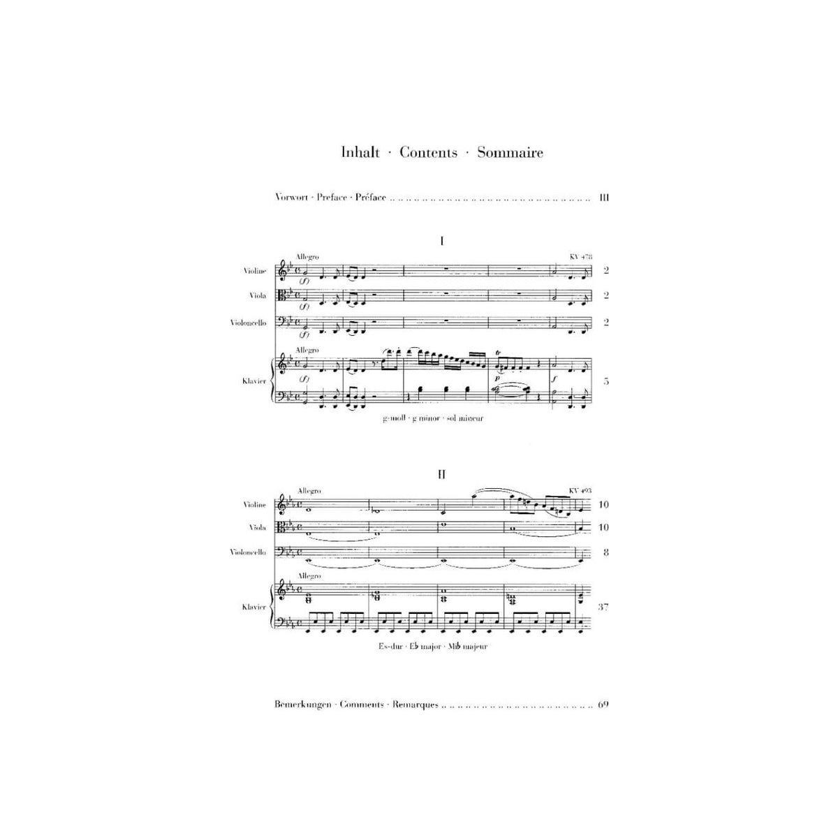 Mozart, WA - Piano Quartets, K 478 and 493 - Violin, Viola, Cello, and Piano - edited by Ernst Herttrich - G Henle Verlag URTEXT