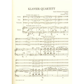Schumann, Robert - Piano Quartet in E-flat Major, Op 47 Peters Edition