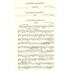 Schumann, Robert - Piano Quartet in E-flat Major, Op 47 Peters Edition