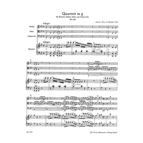 Mozart, WA - Piano Quartet in g minor, K 478 - Violin, Viola, Cello, and Piano - edited by Hellmut Federhofer - Bärenreiter Verlag URTEXT