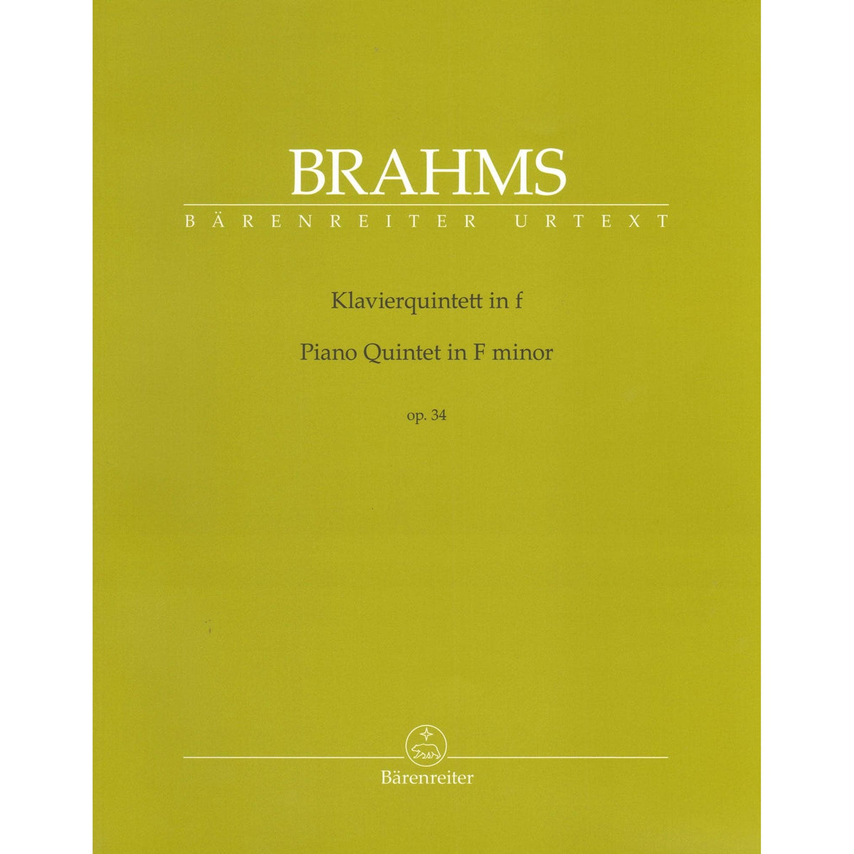 Brahms, Johannes - Piano Quintet in F minor, Op. 34 - Barenreiter Urtext