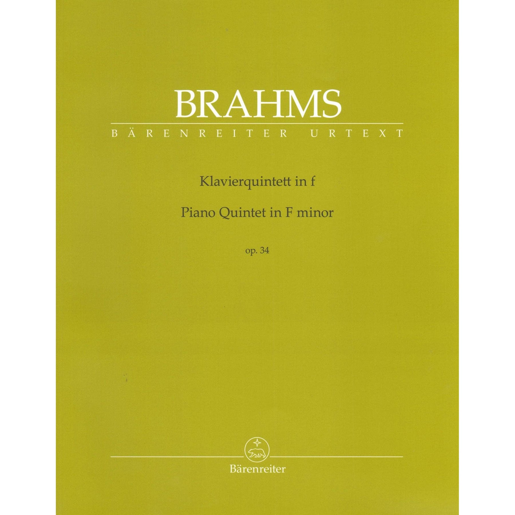 Brahms, Johannes - Piano Quintet in F minor, Op. 34 - Barenreiter Urtext