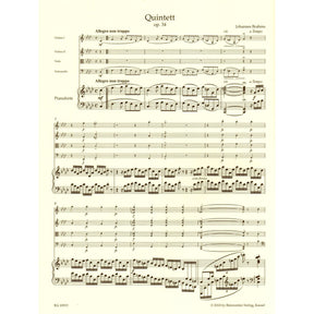 Brahms, Johannes - Piano Quintet in F minor, Op. 34 - Barenreiter Urtext
