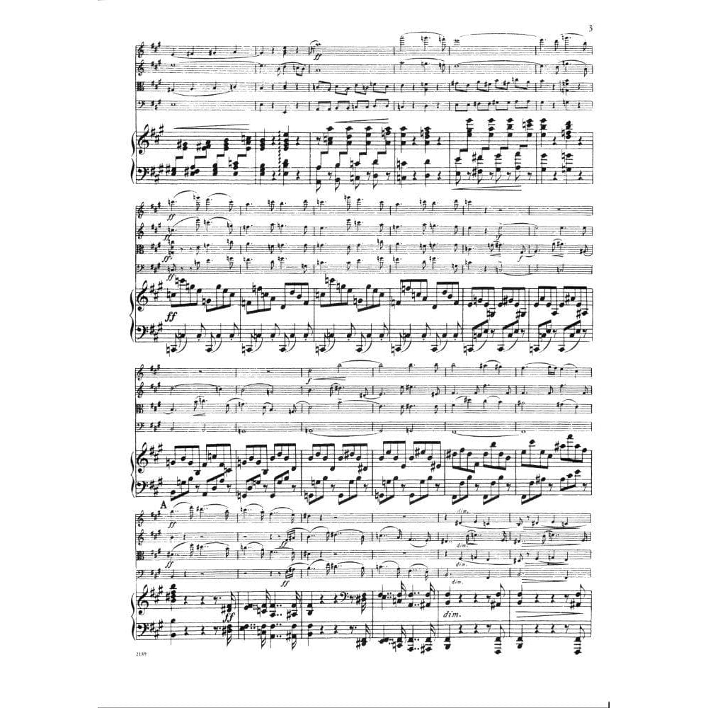 Dvorák, Antonín - Piano Quintet In A Major, Op 81 - Two Violins, Viola, Cello, and Piano - International Edition