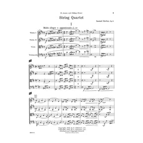 Barber, Samuel - String Quartet Op 11 - Score - Schirmer Edition