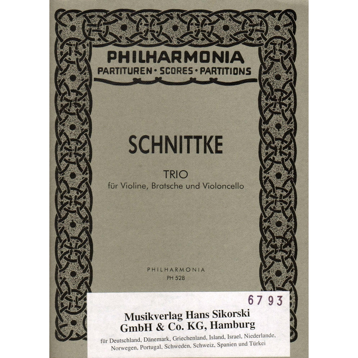 Schnittke-Trio for Violin,Viola,Cello Study Score