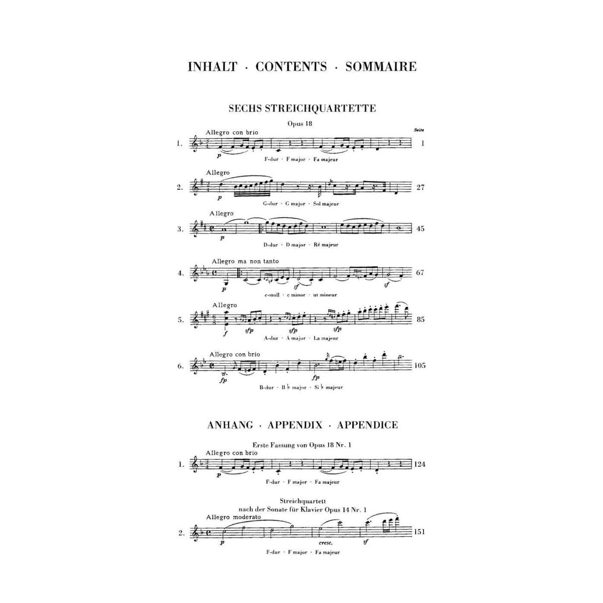 Beethoven - String Quartets, Op. 14 and Op. 18 - G. Henle Verlag - Study Score Only