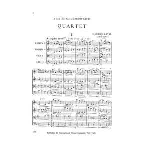 Ravel, Maurice - String Quartet in F Major - Score - edited by the Paganini Quartet - International Music Company