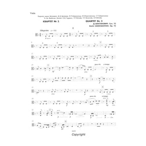 Shostakovich, Dmitri - Quartet No 3 in F, Op 73 Parts Published by DSCH