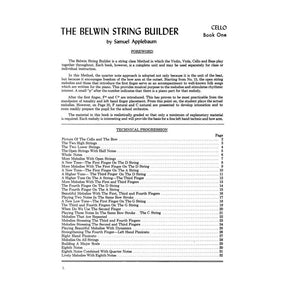 Applebaum, Samuel  - String Builder Book 1 for Cello - Belwin/Mills Publication
