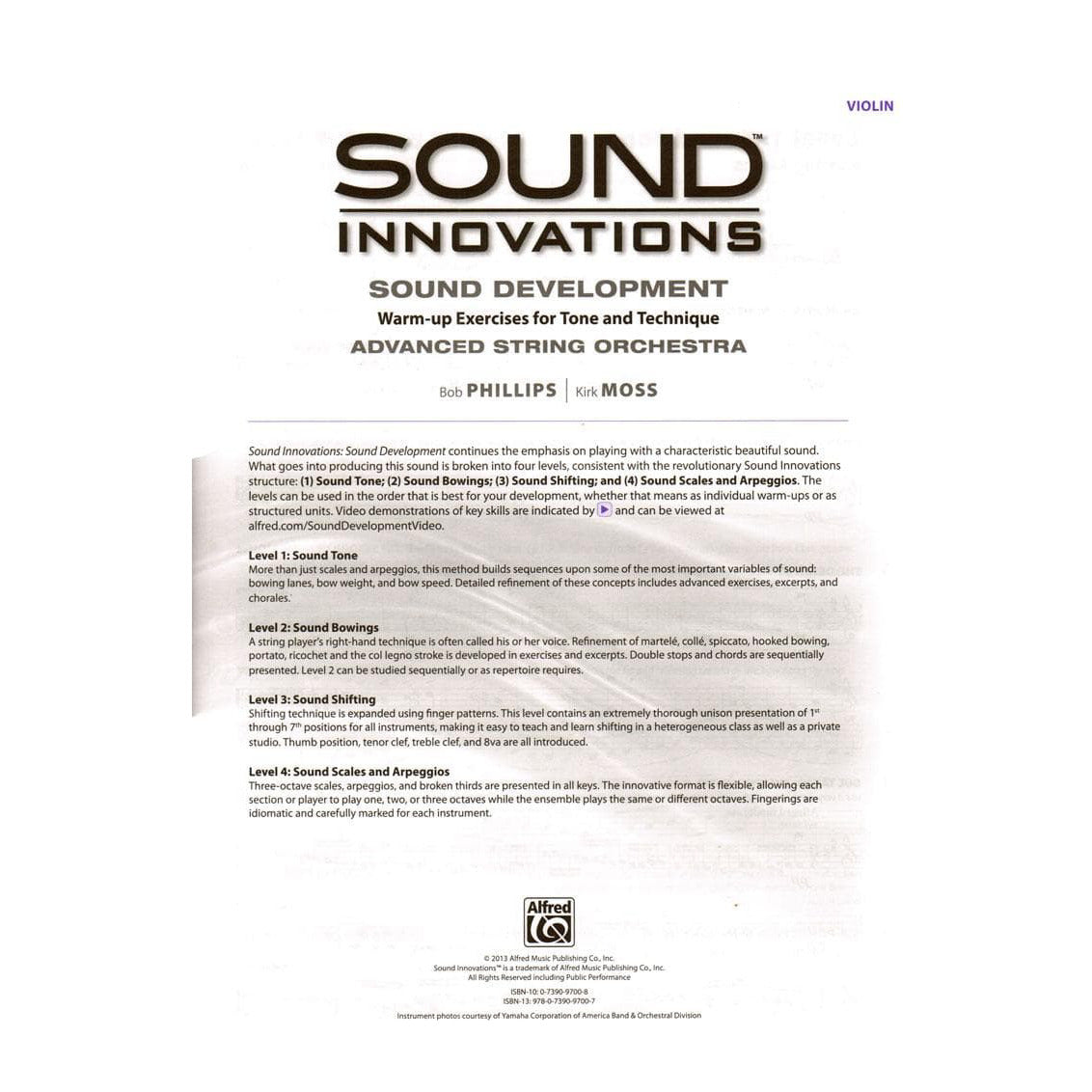 Sound Innovations - Sound Development - Advanced String Orchestra - Violin - Phillips and Moss - Alfred
