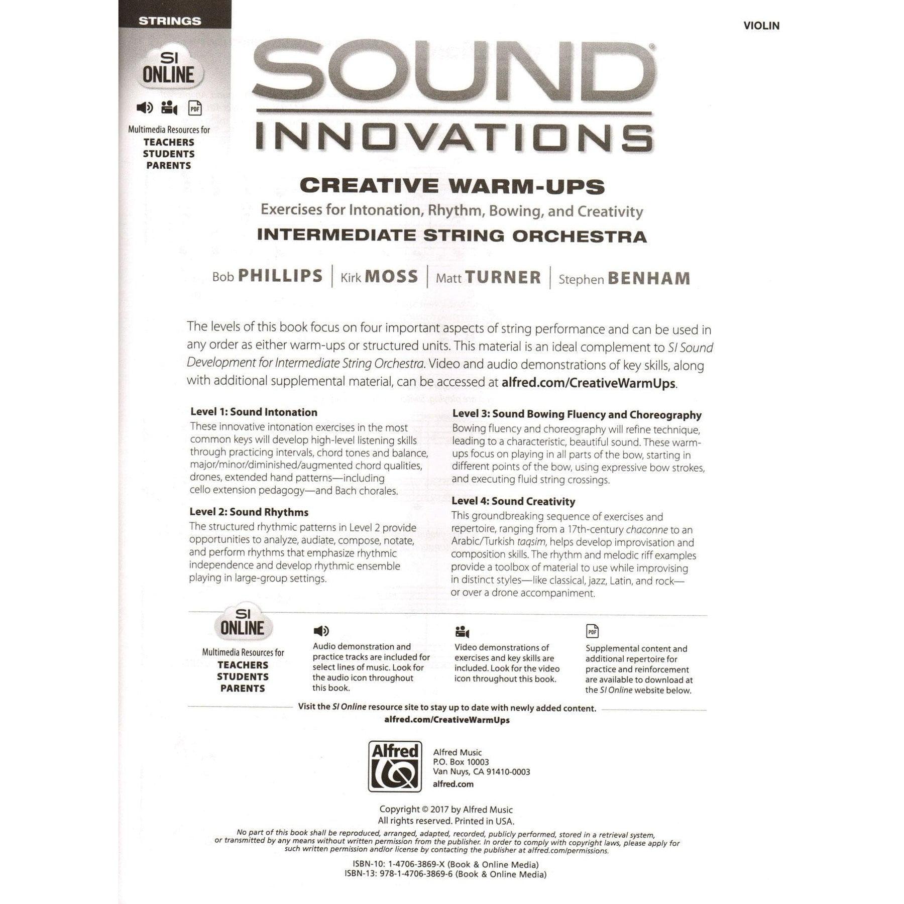 Sound Innovations - Creative Warm-Ups - for Violin - Intermediate String Orchestra Method by Phillips, Moss, Turner, Benham - Alfred