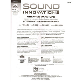 Sound Innovations - Creative Warm-Ups - for Violin - Intermediate String Orchestra Method by Phillips, Moss, Turner, Benham - Alfred