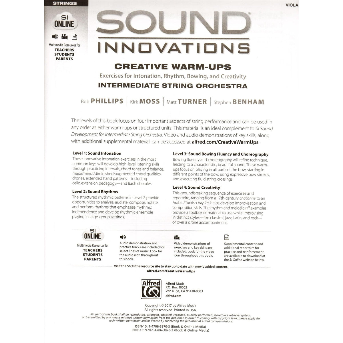 Sound Innovations - Creative Warm-Ups - for Viola - Intermediate String Orchestra Method by Phillips, Moss, Turner, Benham - Alfred