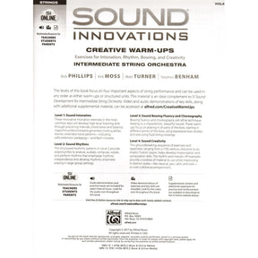 Sound Innovations - Creative Warm-Ups - for Viola - Intermediate String Orchestra Method by Phillips, Moss, Turner, Benham - Alfred