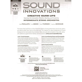 Sound Innovations - Creative Warm-Ups - for Cello or Bass - Intermediate String Orchestra Method by Phillips, Moss, Turner, Benham - Alfred