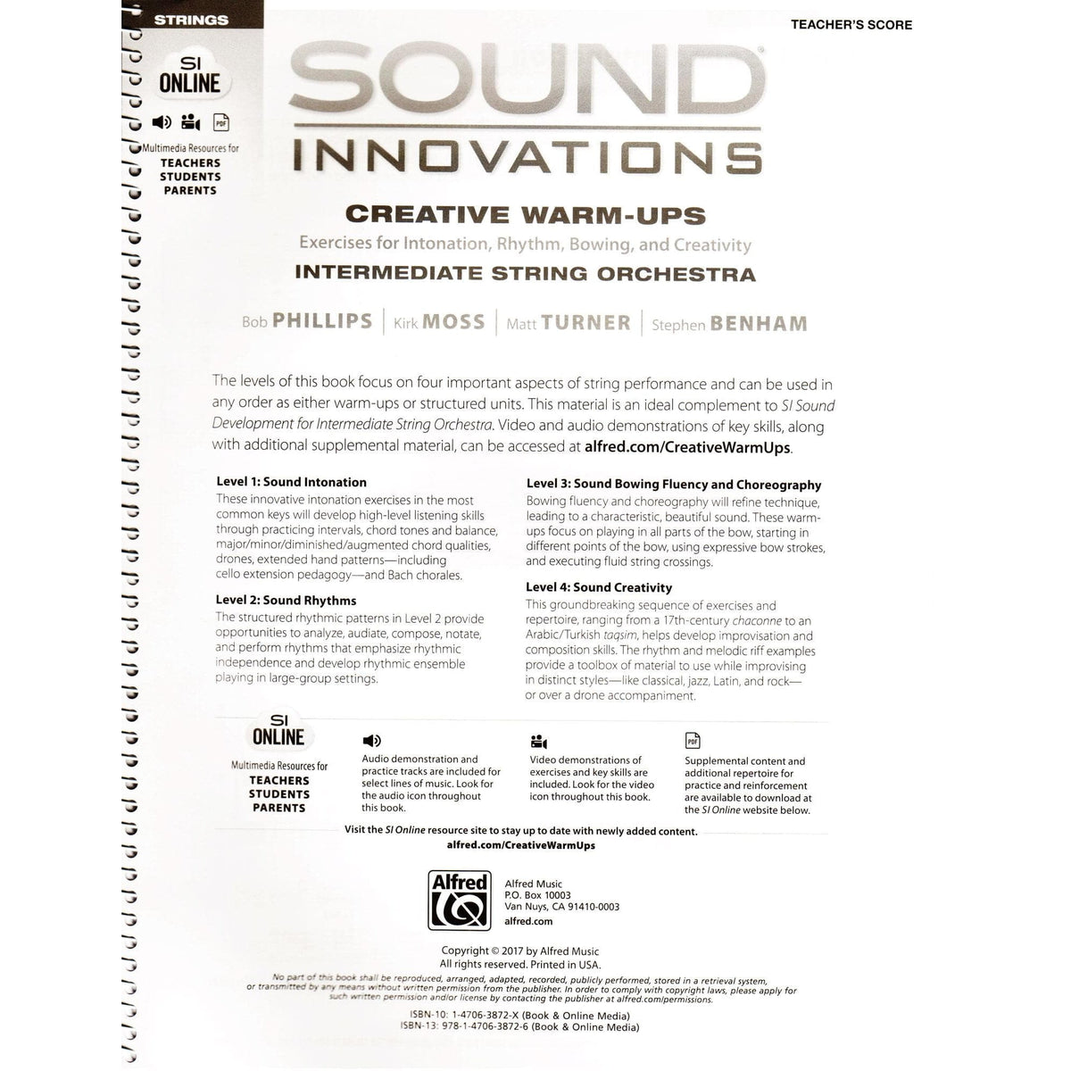 Sound Innovations - Creative Warm-Ups - Teacher's Score - Intermediate String Orchestra Method by Phillips, Moss, Turner, Benham - Alfred