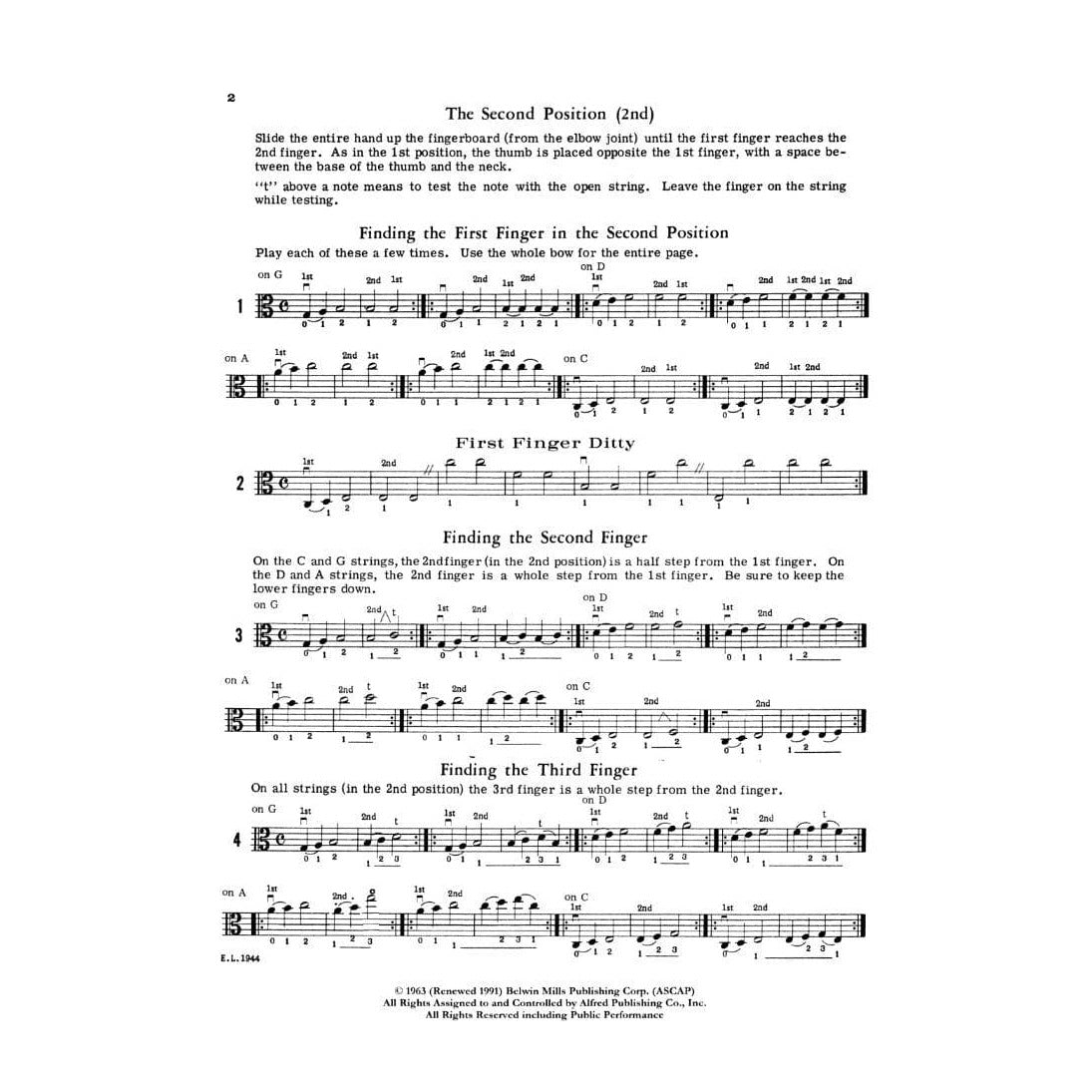 Applebaum, Samuel -2nd and 4th Position String Builder for Viola - Belwin/Mills Publication