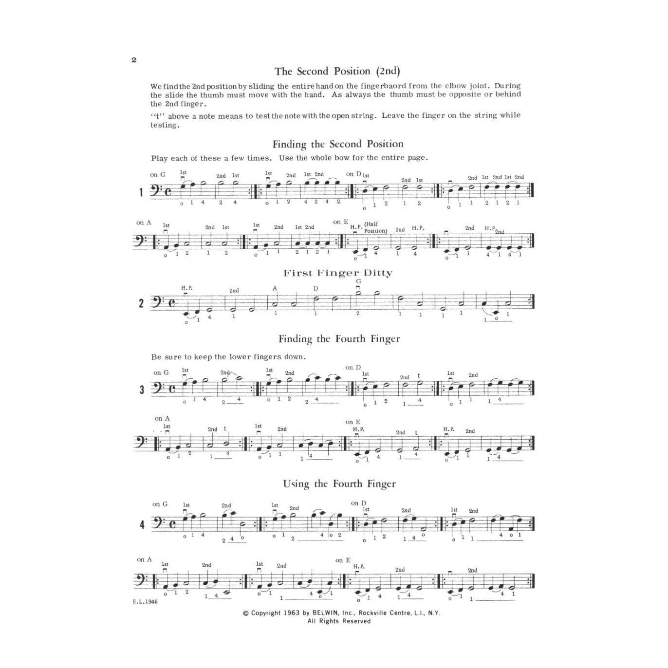 Applebaum, Samuel -2nd and 4th Position String Builder for Double Bass - Belwin/Mills Publication