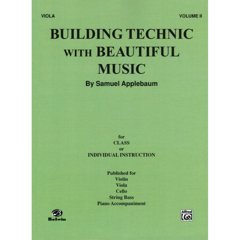 Applebaum, Samuel - Building Technique With Beautiful Music Volume 2 for Viola - Belwin/Mills Publication