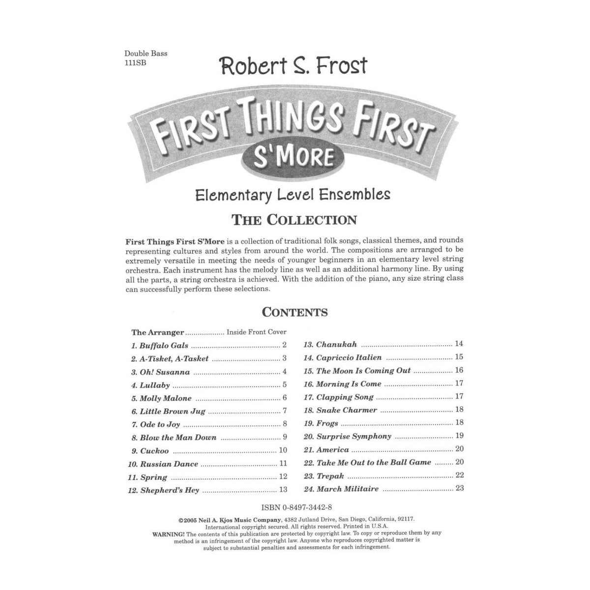 Frost, Robert S - First Things First: S'more (Book 2) - Bass - Neil A Kjos Music Co