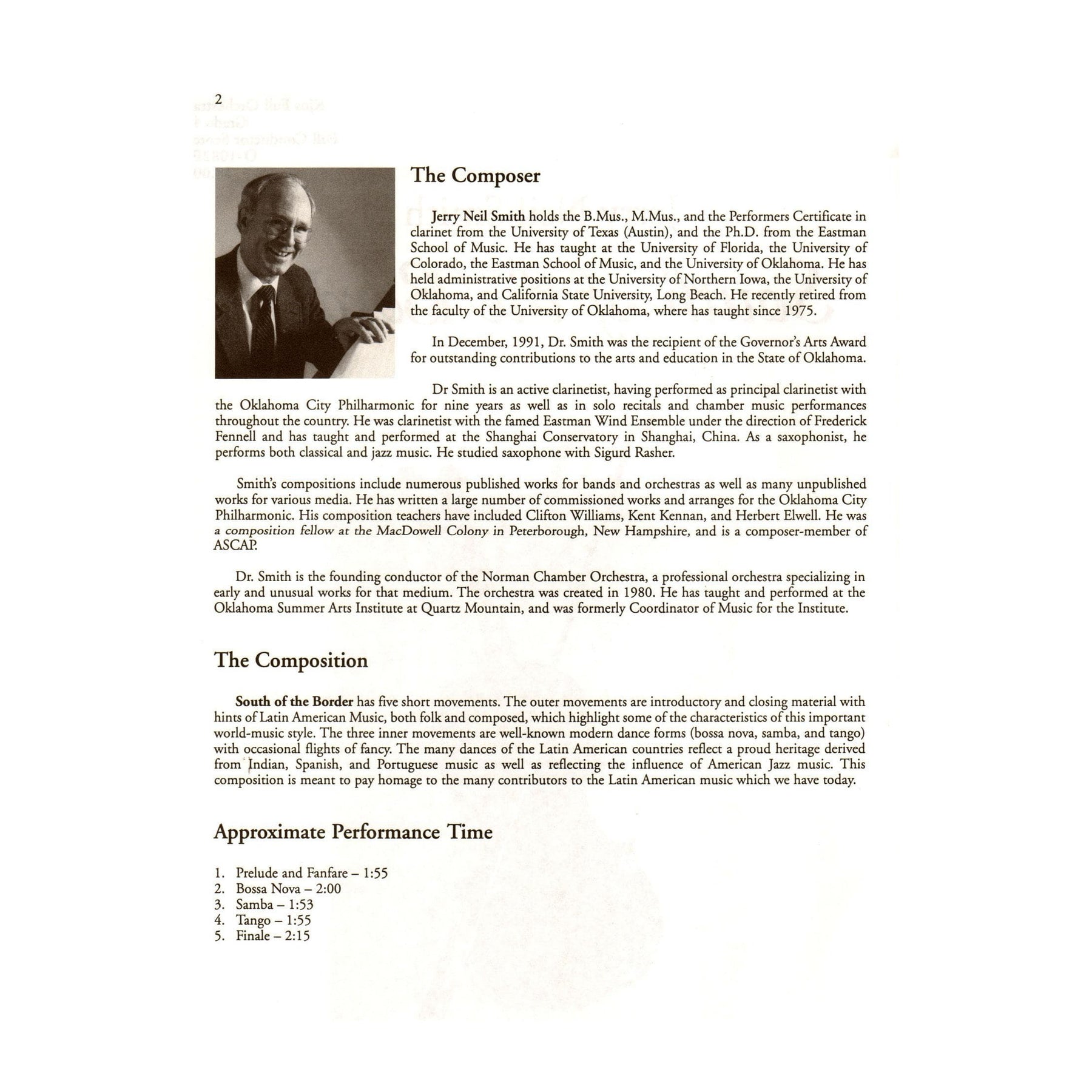 Smith, Jerry N. - South of the Border - Full Orchestra - Published by Neil A. Kjos Music Company