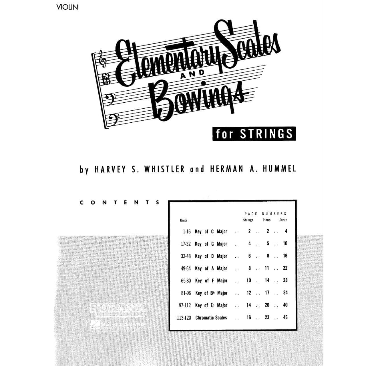 Whistler - Elementary Scales & Bowings, for Violin Published by Rubank Publications
